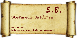 Stefanecz Balázs névjegykártya